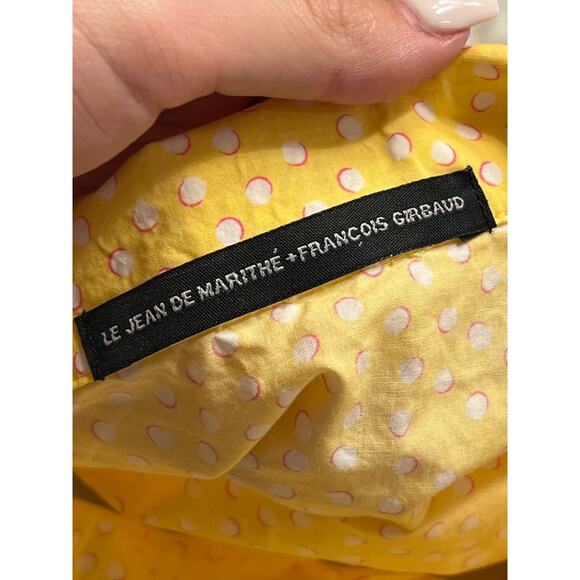 Le Jean De Marithe + Francois Girbaud Yellow / White Top M - Picture 4 of 5